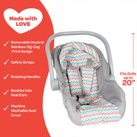 Adora Zig Zag Rainbow Doll Car Seat